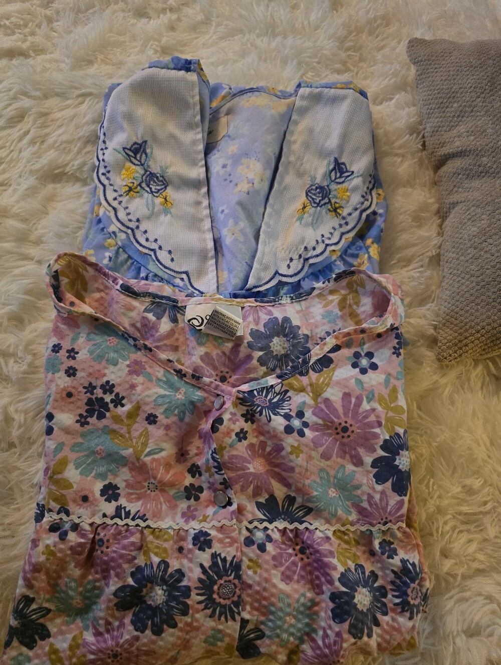 Floral Sleep Duster /housecoat - Pink & Blue